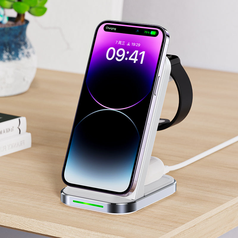 ACEFAST E15 3-in-1 Desktop Charger 15W Wireless Charging Dock for Mobile Phone/Earphones/Smart Watch ACEFAST E15 3-in-1 Desktop Charger 15W Wireless Charging Dock for Mobile Phone/Earphones/Smart Watch